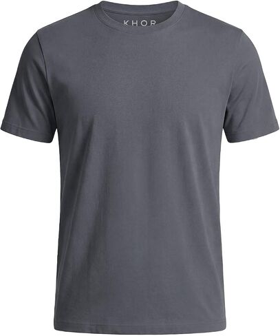 KHOR Men's 100% Breathable Cotton Crew Neck T-Shirt, Regular Fit, Short Sleeve, in Kuwait