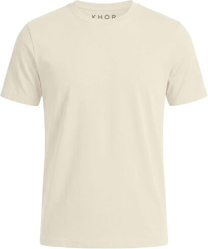 KHOR Men's 100% Breathable Cotton Crew Neck T-Shirt, Regular Fit, Short Sleeve, in Kuwait