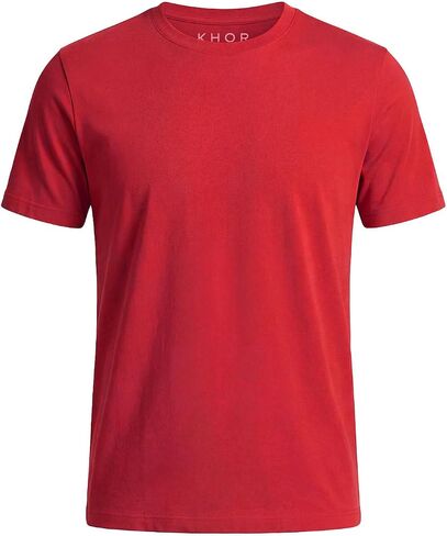 KHOR Men's 100% Breathable Cotton Crew Neck T-Shirt, Regular Fit, Short Sleeve, in Kuwait