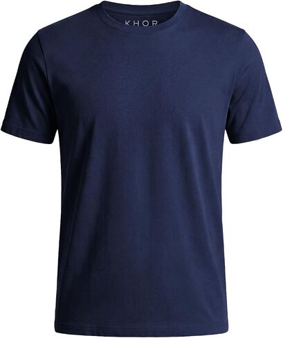 KHOR Men's 100% Breathable Cotton Crew Neck T-Shirt, Regular Fit, Short Sleeve, in Kuwait
