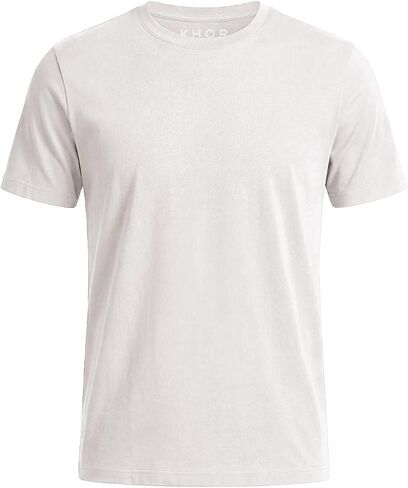 KHOR Men's 100% Breathable Cotton Crew Neck T-Shirt, Regular Fit, Short Sleeve, in Kuwait