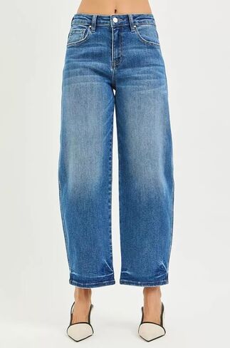 Risen Slouchy Cropped Barrel Jeans- Ivory Gem in Saudi Arabia