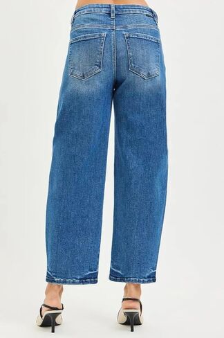 Risen Slouchy Cropped Barrel Jeans- Ivory Gem in Saudi Arabia