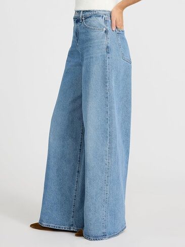 EXPRESS Women's High Waisted Relaxed Wide Leg Stretch Jeans - Light Wash in Saudi Arabia