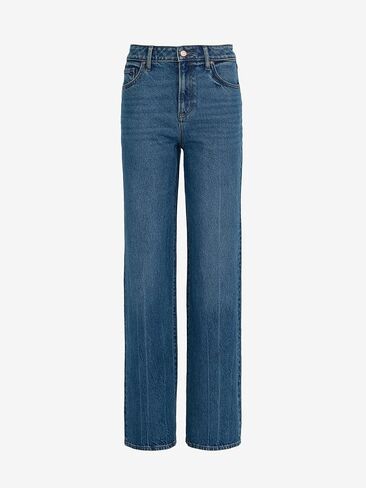EXPRESS Women's High Waisted Medium Wash Relaxed Straight Jeans in Saudi Arabia