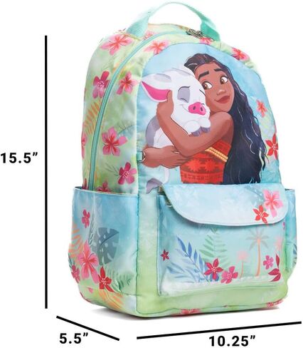 Wondapop Moana Backpack 15.5 Inch Junior Deluxe Nylon, Wayfinder’s Best Friend, Kids School Bag with Laptop Sleeve & Pockets in Kuwait