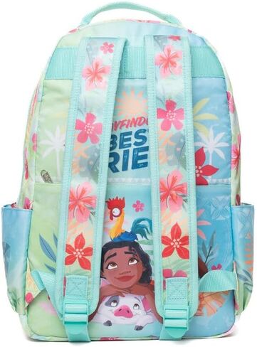 Wondapop Moana Backpack 15.5 Inch Junior Deluxe Nylon, Wayfinder’s Best Friend, Kids School Bag with Laptop Sleeve & Pockets in Kuwait
