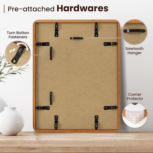 Axeman 11x14 Picture Frame Natural Teak Solid Wood Poster Frame from CA-USA with Tempered Glass, Handcrafted 11x14 Photo Frame Matted to 8x10 with Sharp Edges and Rounded Corners, Wall Mount Display in Saudi Arabia