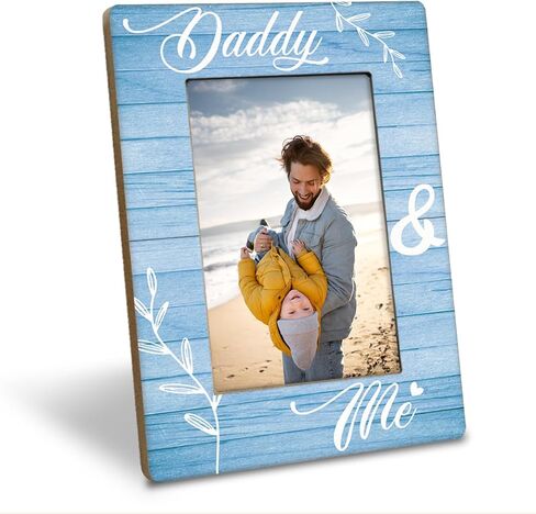 Daddy Gift from Daughter Son, Daddy & Me Photo Frame, Holds 4 x 6 Inch Photo, Farmhouse Wooden Picture Frame Gifts, Dad Birthday Gifts Idea, Father's Day Gift for Best Dad, Family Photo Frame Decor in Saudi Arabia
