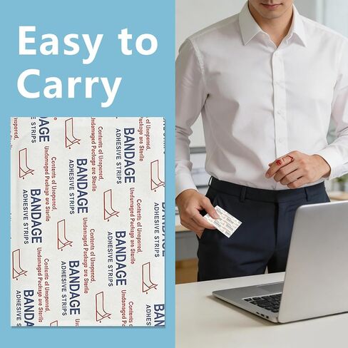 60 Pcs Large Bandages 3 X 2 Inch Wound Care Flexible Adhesive Bandages Latex Free Fabric for and Protect Wounds Large Size for First Aid Wound Care Assorted in Saudi Arabia