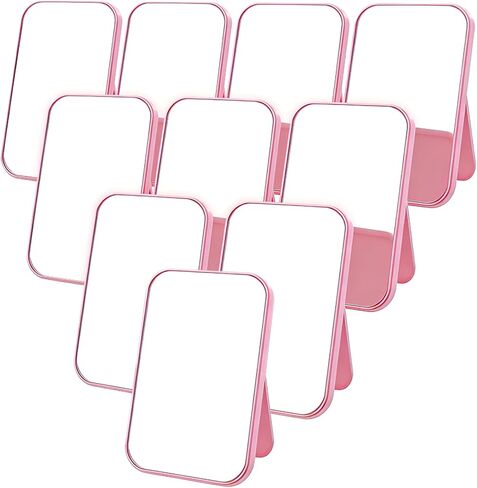 10 Pcs Spa Party Mirrors Sleepover Party Supplies for Girls Slumber Parties Supplies Pink Makeup Mirror Bulk for Sleepover Slumber Birthday Favors Gift (Pink) in Saudi Arabia