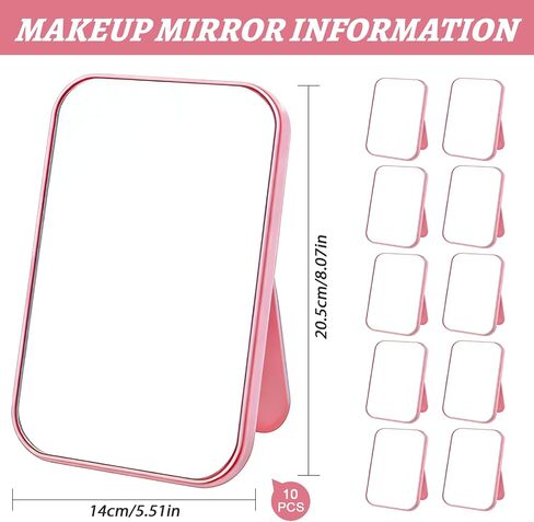10 Pcs Spa Party Mirrors Sleepover Party Supplies for Girls Slumber Parties Supplies Pink Makeup Mirror Bulk for Sleepover Slumber Birthday Favors Gift (Pink) in Saudi Arabia
