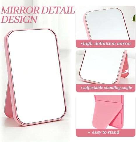 10 Pcs Spa Party Mirrors Sleepover Party Supplies for Girls Slumber Parties Supplies Pink Makeup Mirror Bulk for Sleepover Slumber Birthday Favors Gift (Pink) in Saudi Arabia