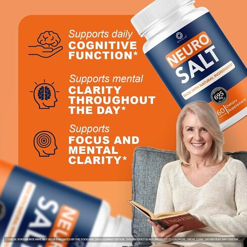 Neuro Salt Capsules - Official NeuroSalt Pills Advanced Premium Formula Support Maximum Strength, All Natural Ingredients Vitamins for Overall Health & Wellness, 60 Capsules for 1 Month in Saudi Arabia