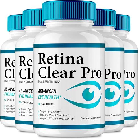 مكمل Retina Clear للعين - كبسولات Retina Clear للعيون - أقصى قوة، تركيبة متقدمة، عافية بصرية طبيعية بالكامل، مراجعات RetinaClear Pro (5 عبوات) in Kuwait