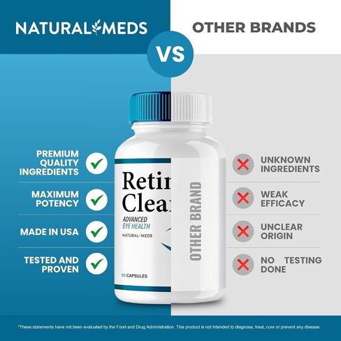 مكمل Retina Clear للعين - كبسولات Retina Clear للعيون - أقصى قوة، تركيبة متقدمة، عافية بصرية طبيعية بالكامل، مراجعات RetinaClear Pro (5 عبوات) in Kuwait