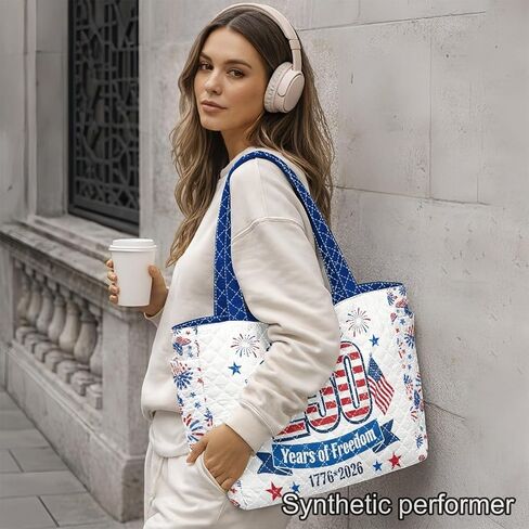 250 Years United State Reversible Quilted Tote Bag for Women Independence Day Gift in Saudi Arabia