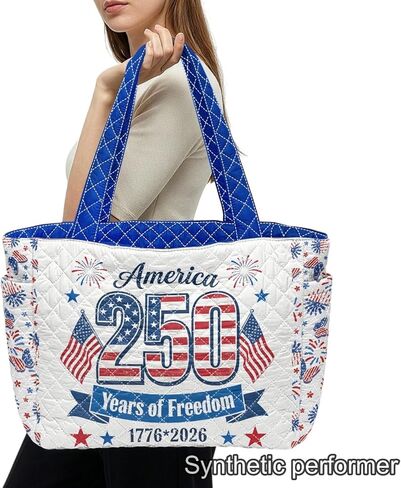 250 Years United State Reversible Quilted Tote Bag for Women Independence Day Gift in Saudi Arabia