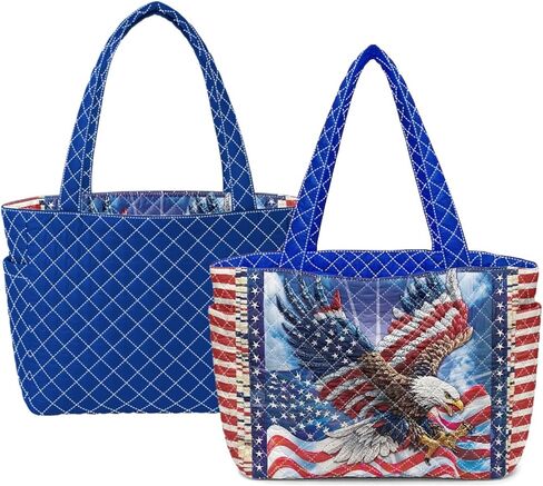250 Years United State Reversible Quilted Tote Bag for Women Independence Day Gift in Saudi Arabia