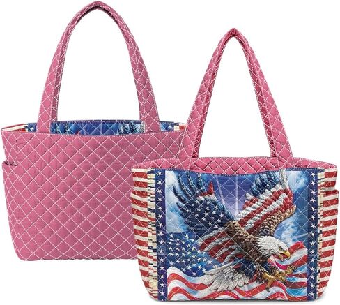 250 Years United State Reversible Quilted Tote Bag for Women Independence Day Gift in Saudi Arabia