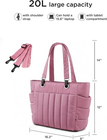 COOSKY Puffer Tote Bag for Women, Quilted Work Handbag with 40 OZ Tumbler Holder, Cute Lightweight Shoulder Everyday Bag in Kuwait