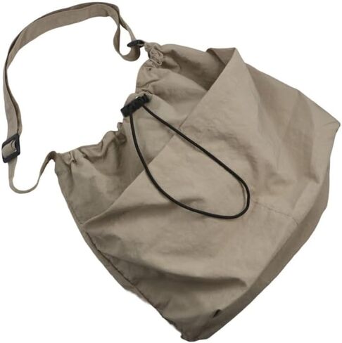 Light Soft Nylon Crossbody Shoulder Tote Bag, Women Large Capacity Handbags Drawstring Bucket Bag in Kuwait