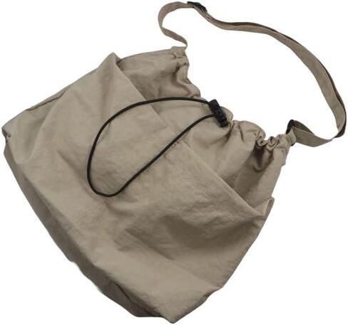 Light Soft Nylon Crossbody Shoulder Tote Bag, Women Large Capacity Handbags Drawstring Bucket Bag in Kuwait