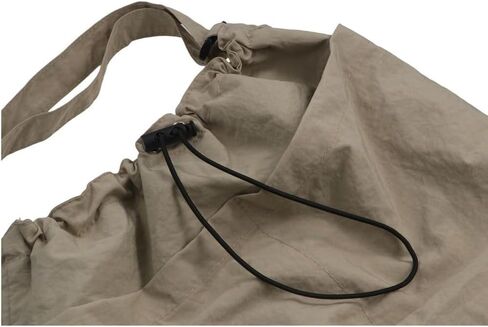 Light Soft Nylon Crossbody Shoulder Tote Bag, Women Large Capacity Handbags Drawstring Bucket Bag in Kuwait