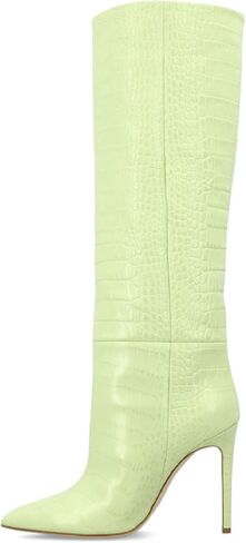 Women's Fashion Crocodile High Stiletto Heel Knee High Boots 3.94inch/10cm Pointed Closed Toe Pull On High Heel Long Boots Fall Winter Dressy Tall Boots for Women in Saudi Arabia