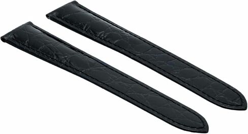 Ewatchparts 24mm Leather Watch Band Strap Compatible With Calibre De Cartier Black in Saudi Arabia