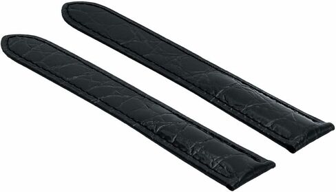 Ewatchparts 24mm Leather Watch Band Strap Compatible With Calibre De Cartier Black in Saudi Arabia