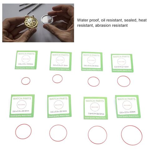 49pcs O Ring Watch Gaskets Replacement Kit Watch Washers Set Water Proof Repairing Tool for Sealing Hand Clock Back Cover (Red) in Kuwait