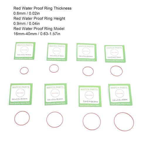 49pcs O Ring Watch Gaskets Replacement Kit Watch Washers Set Water Proof Repairing Tool for Sealing Hand Clock Back Cover (Red) in Kuwait