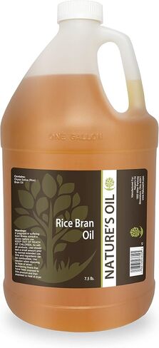 Nature's Oil Rice Bran Oil - 1 Gallon (128 Fl Oz) - 100% Pure Carrier for Massage, Diluting Essential Oils, Hair & Skin Care Benefits, Moisturizer & Skin Softener in Saudi Arabia