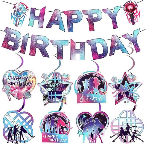 AICase For KPop Happy Birthday Party Banner Decorations,K pop Merch Toys Gifts for Birthday Cake Topper Party Banners,Cartoon Themed Birthday Supplies Party favors Decorations for Girls in Saudi Arabia