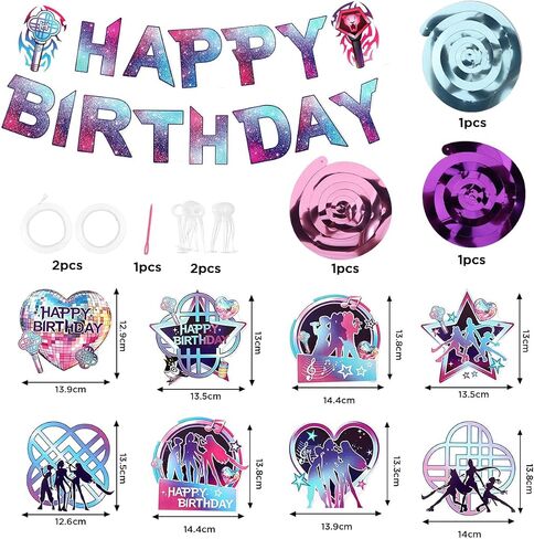 AICase For KPop Happy Birthday Party Banner Decorations,K pop Merch Toys Gifts for Birthday Cake Topper Party Banners,Cartoon Themed Birthday Supplies Party favors Decorations for Girls in Saudi Arabia