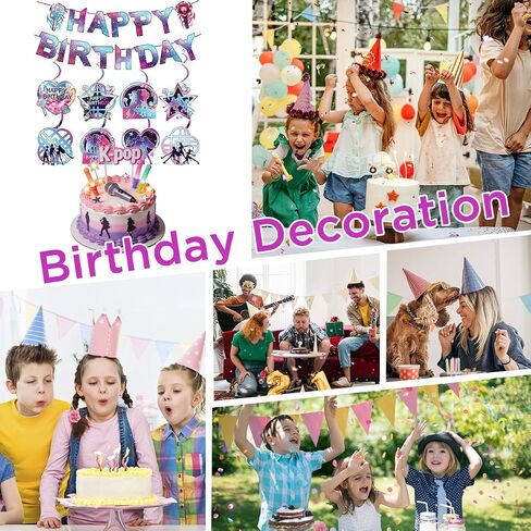AICase For KPop Happy Birthday Party Banner Decorations,K pop Merch Toys Gifts for Birthday Cake Topper Party Banners,Cartoon Themed Birthday Supplies Party favors Decorations for Girls in Saudi Arabia