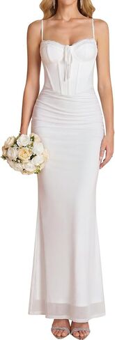 Corset Formal Wedding Guest Maxi Dress Vintage Lace Floral Ruched Bodycon Long Dresses for Women Elegant in Saudi Arabia