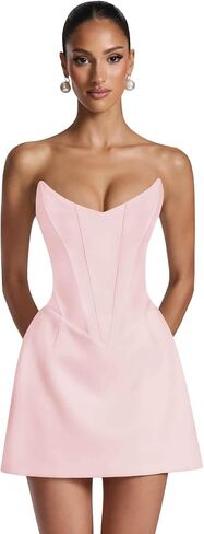 Short Satin Homecoming Dresses for Teens Strapless Corset Prom Dress 2026 in Saudi Arabia