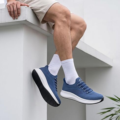 Men's Breathable Mesh Walking Shoes - Lightweight Memory Foam Sneakers with Easy-On Design & Cushioned Sole for Daily Wear, Travel & Work in Saudi Arabia