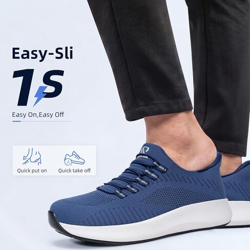 Men's Breathable Mesh Walking Shoes - Lightweight Memory Foam Sneakers with Easy-On Design & Cushioned Sole for Daily Wear, Travel & Work in Saudi Arabia