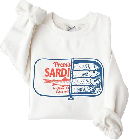 Sardine Sweatshirt & Hoodie, Funny Vintage Graphic Sardine Tinned Fish Shirts Women Man in Saudi Arabia