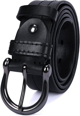 Mens Belts Soft Italian Vegetable Tanned Leather Cowboy Casual Jean Belt 1.5 Wide 7 Holes Gift Box Packaging in Saudi Arabia
