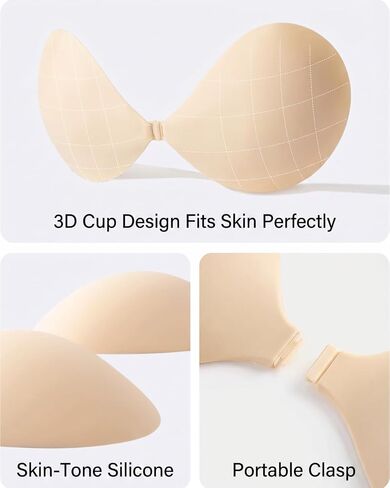 Seamless Sticky Bra Slicone Adhesive Bra Push Up Invisible Strapless Backless Covers for Women in Saudi Arabia