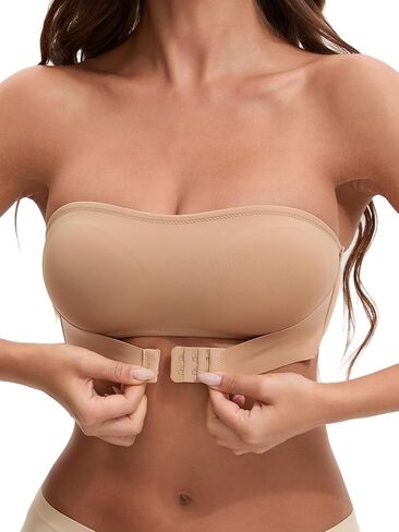 Allegra K Women's Bras Strapless Front Buckle Seamless Non Slip in Saudi Arabia