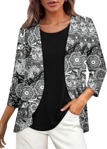 ONLYSHE Womens Tops Dressy Casual Ruffle Blouse Lightweight Tunic Shirts 3/4 Sleeve Fall Clothing S-3XL in Saudi Arabia