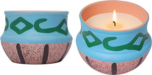2 Pack Citronella Candles in Coarse Pottery Container, Natural Soy Wax Candle Outdoor and Indoor in Saudi Arabia