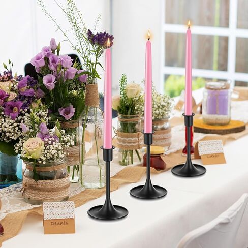7 Pack 10 Inch Pink Taper Candles – Unscented, Dripless, Smokeless Candlesticks for Dinners, Christmas, Weddings, Parties, Holidays, Religious Events, Home Decor – Long Burning Dinner Candles in Kuwait