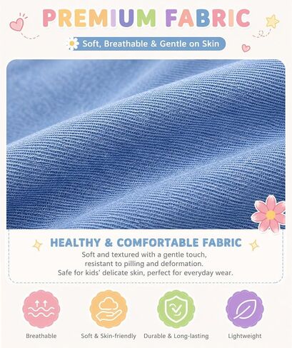 IEDWEI 4 Pack Girls Denim Shorts with Pockets & Elastic Waist-Cute Summer Girls Jean Shorts for Casual & School (6-8Y) in Kuwait