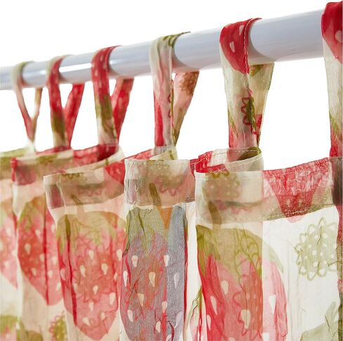 Urban Lifestyle Sheer Curtain Panel, 38" x 84", Strawberry Print, Light Filtering Window Treatment with Tab Top, Cute Fruit Design Drapery for Girls Room, Kitchen, Living Room in Saudi Arabia